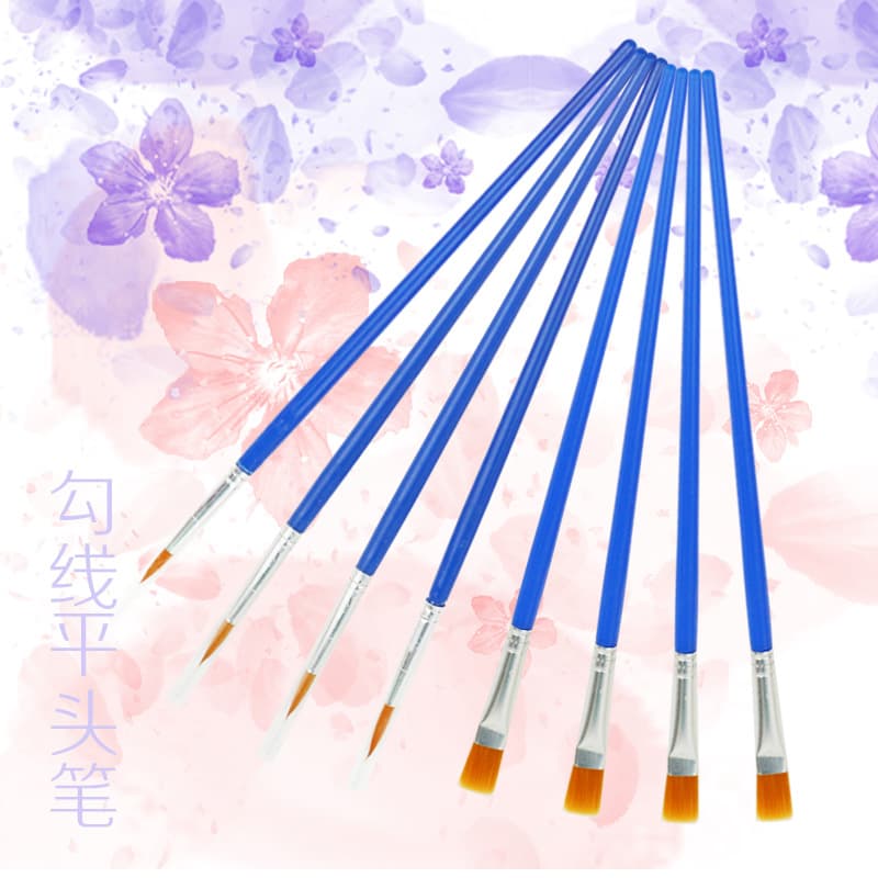 Plastic Flat Tip Liner Calligraphy Brush Children DIY Plaster Ceramic Color Painting Brushes Hand-painted Doodle Watercolor Acrylic Brushes