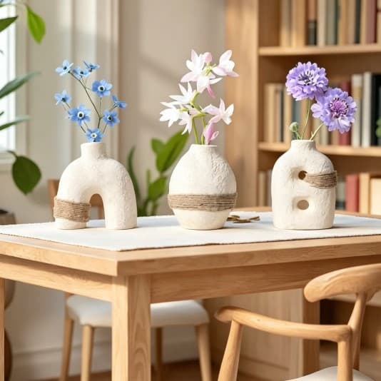 Xiaohongshu's new resin crafts small vase three-piece set wabi-sabi style high-end niche home decoration ornaments