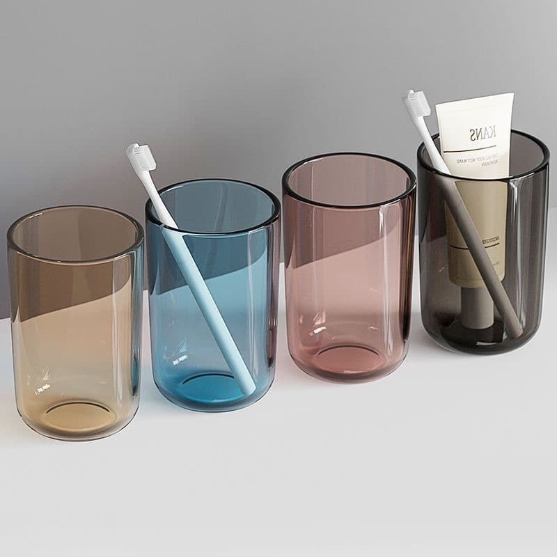 Mouthwash Cup Minimalist Toothbrushing Cup, Creative Transparent Personalized Couple Tooth Cup, Household Thickened Plastic Rinsing Tooth Mug