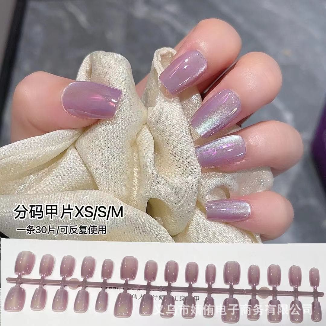 Handmade Press-On Nails Jelly Nude Pink Manicure Autumn Winter Medium Long Gentle Brightening High-End Press-On Nail Tips