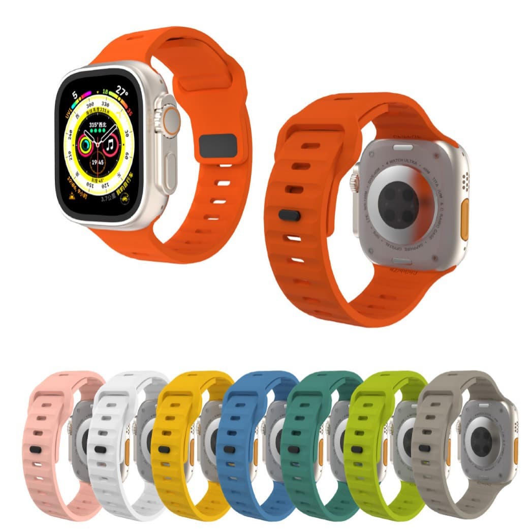 Silicone Watch Band for Apple Watch Ultra Sport Style Diamond Buckle Simple Design Compatible with All Generations including SE