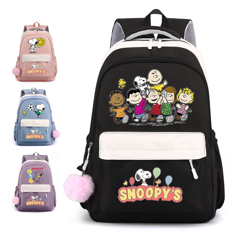 New Cross-Border Cartoon Snoopy Backpack Anime Backpack Large Capacity Student School Bag Stationery