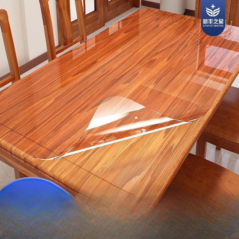 Transparent furniture protective film, self-adhesive solid wood dining table tabletop waterproof film, special desktop film for square tables and coffee tables.