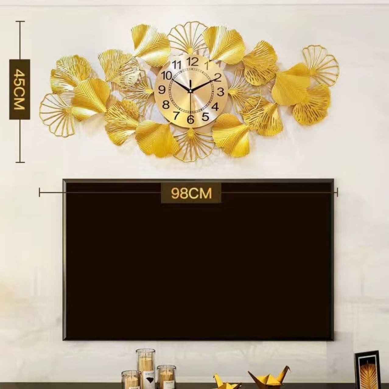 New Chinese style creative ginkgo leaf wall hangings decorations living room bedroom modern home background wall light travel