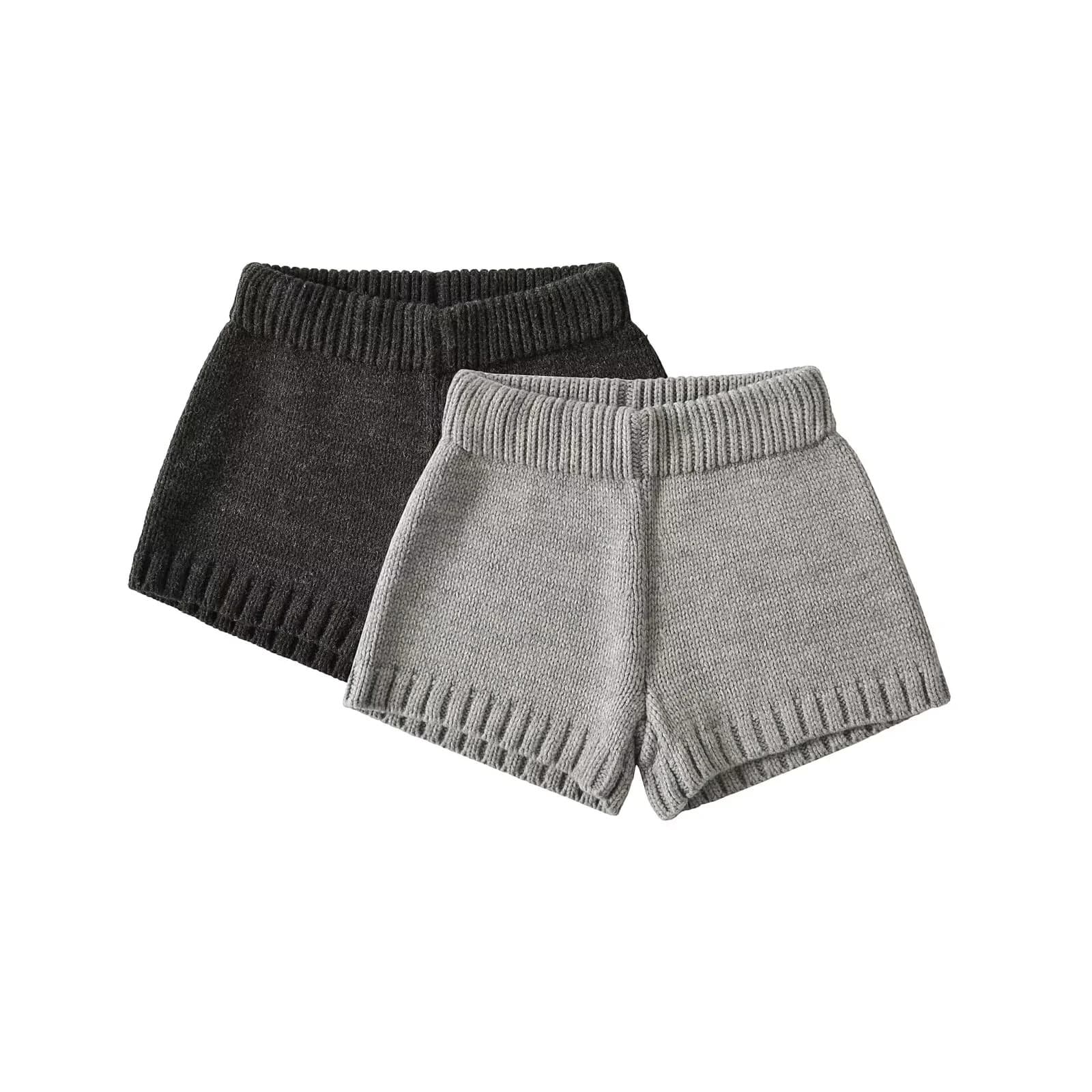 Pure and Sexy Internet Celebrity High-Waisted Figure-Flattering Loose Knitted Shorts, Sweet Girls Basic Solid Color Casual Pants