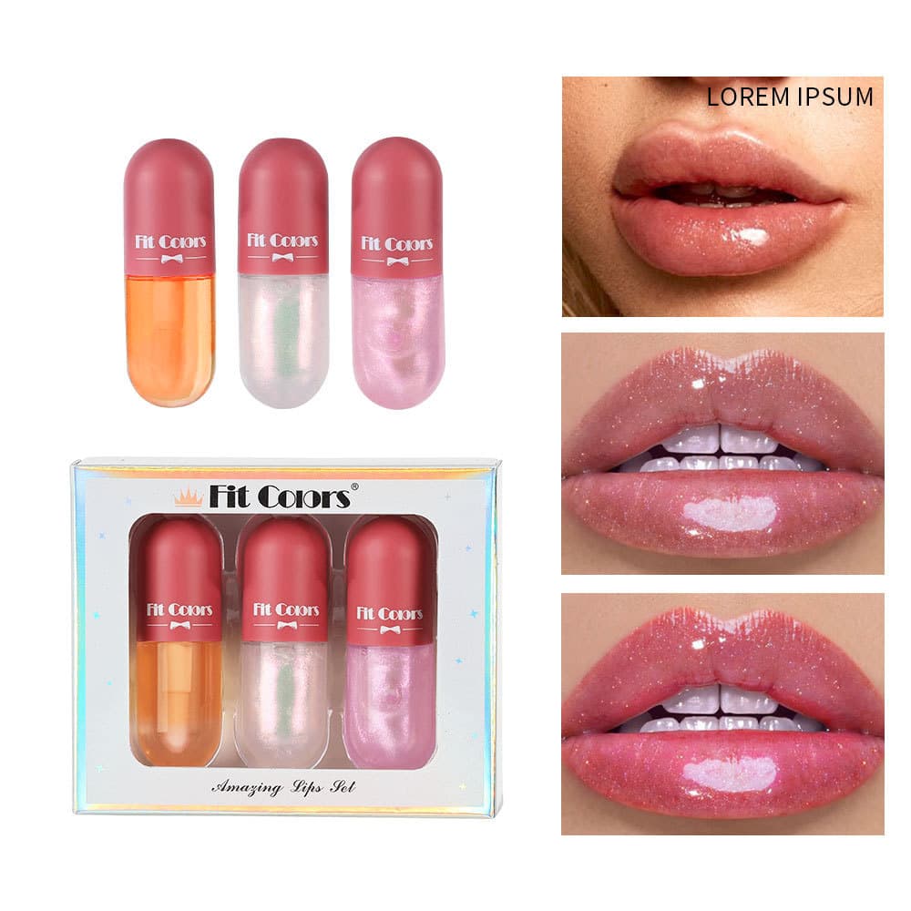 Cross-Border Cosmetics Fit Colors Capsule Lip Gloss Moisturizing Mirror-Like Glossy Lip Glaze Temu Amazon