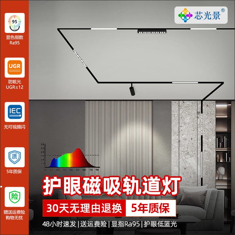 Zhongshan Lighting Magnetic Track Light for Home Living Room Surface Mount Recessed Floodlight Smart LED No Main Light
