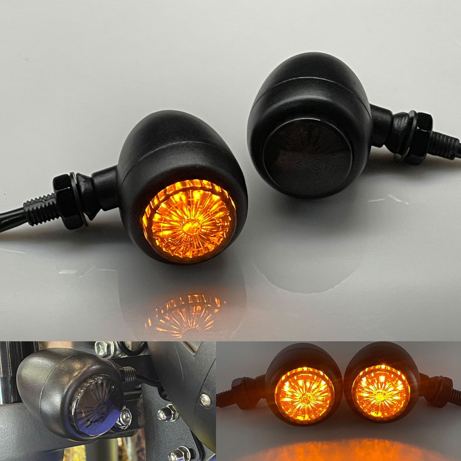 Motorcycle Retro LED Turn Signal Light for Harley Cruiser Chopper, Metal Indicator Signal Light