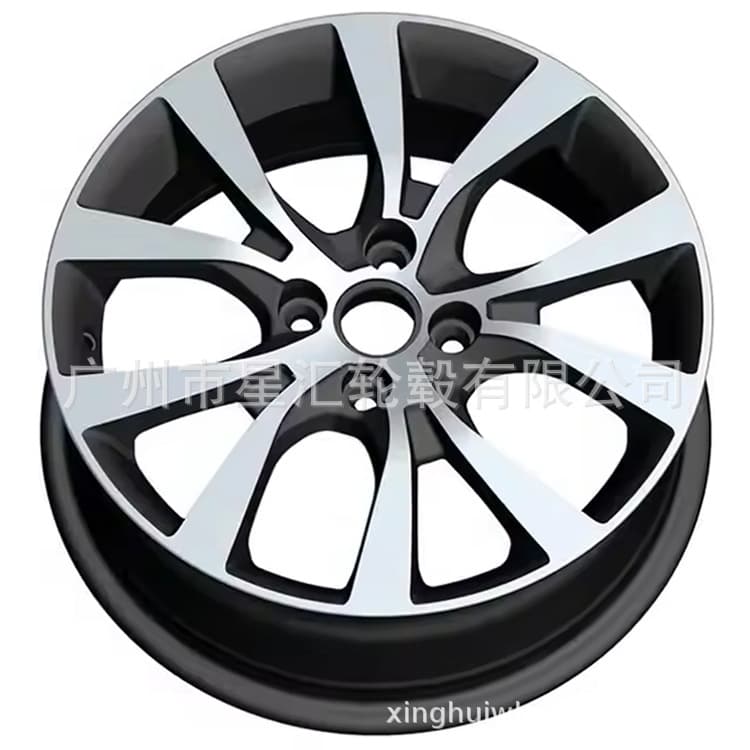15x6.0J Wheel PCD4X100 GLOSS BLACK / MACHINE DIAMOND CUT FACE RIMS