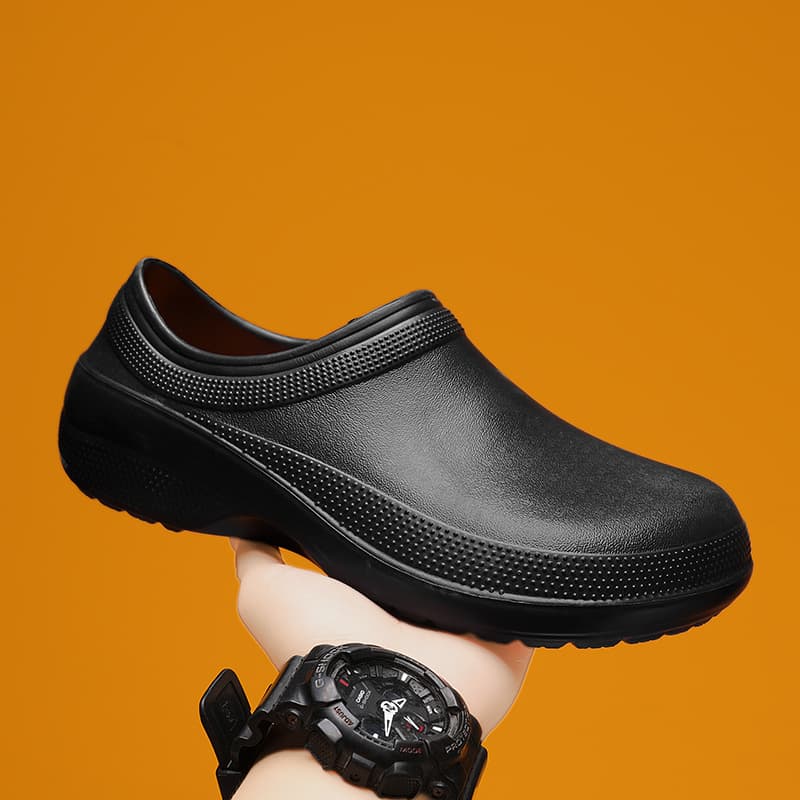 Wholesale men's non-slip, wear-resistant rubber work shoes for hotels, canteens, restaurants, and chefs.
