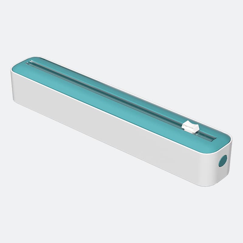 Dual Sliding Blade Plastic Wrap Cutter with Magnetic Mount, Adjustable Kitchen Storage Box for Baking Paper and Aluminum Foil