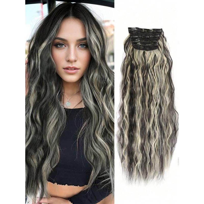 Water Wave Hair Extension Clip Set Cornrow Cross-border Europe America Four-piece Set Large Wave Hair Clip Wholesale