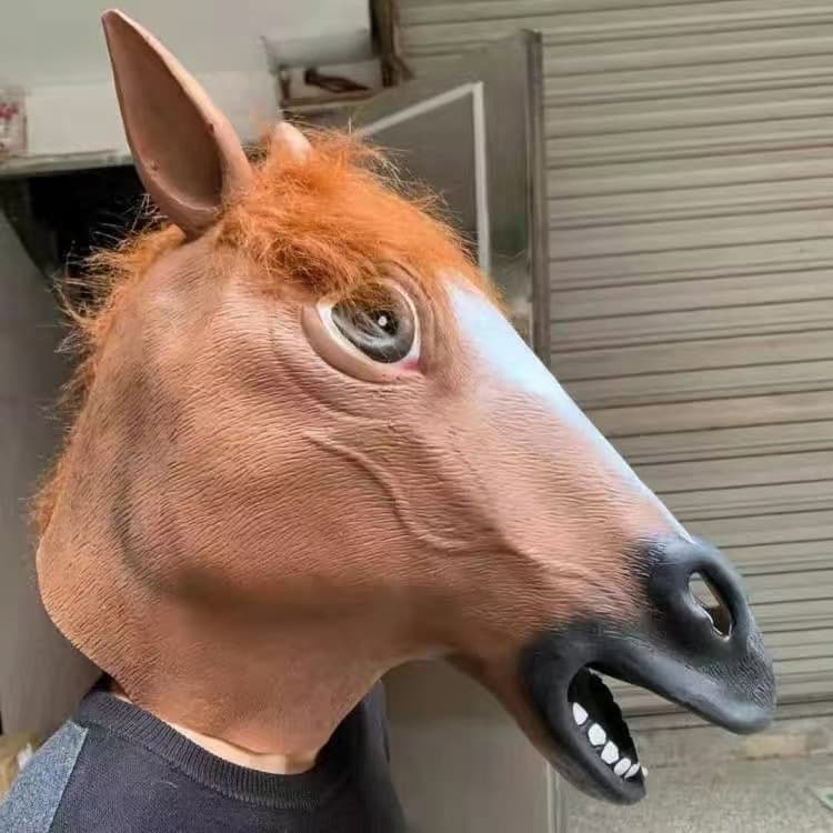 Cos Funny Animal Mask Head Cover Dog Horse Lord Horse Mask Funny Head Cover Performance Props Office Cultural Festival Supplies