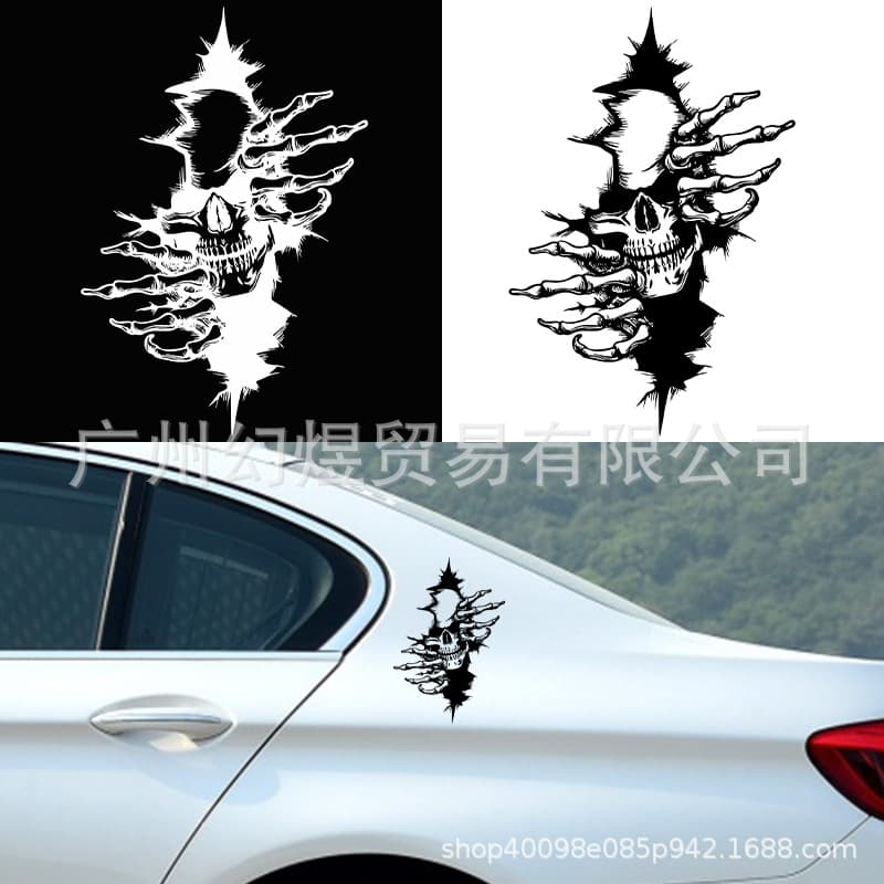 Cross-border e-commerce specializes in car stickers, floor-opening skull vinyl stickers, suitable for cars and trucks