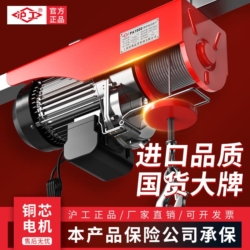 Small Electric Hoist 220V Miniature Electric Crane Building Renovation Household Electric Lifting Machine 1 Ton Crane