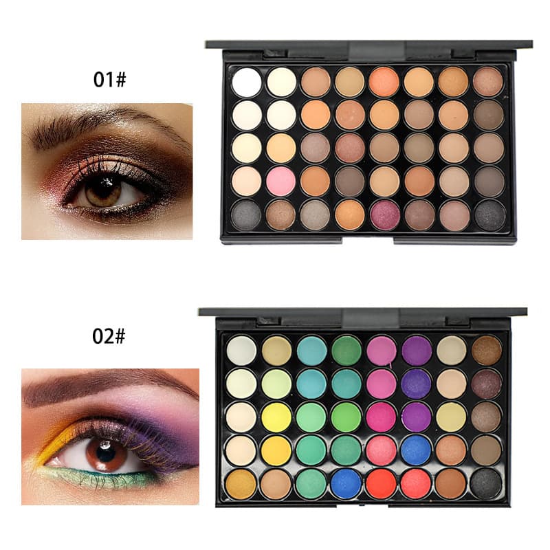 40-Color Eyeshadow Palette, Multi-Color Mix and Match, Fine and Even Powder, Adheres Well Without Fallout, Everyday Makeup, Affordable Eyeshadow