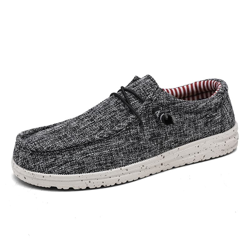 Cross-border Large Size Men's Loafers Korean Fashion Casual Trendy Men's Breathable Lightweight Lazy Slip-On Light Canvas Shoes
