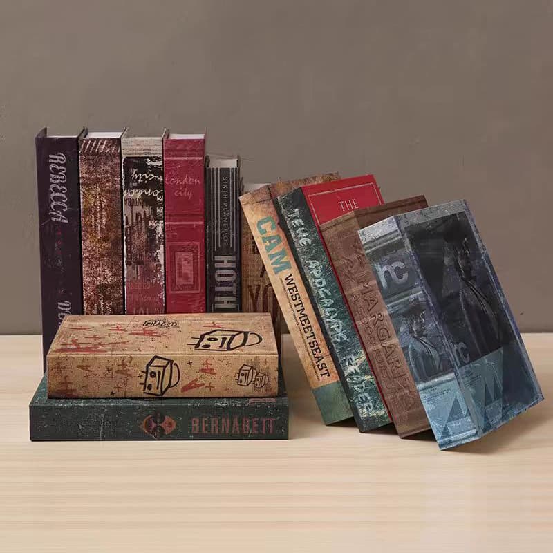 European Vintage Faux Book Decorative Ornament American Home Living Room Prop Store Model Book Shell