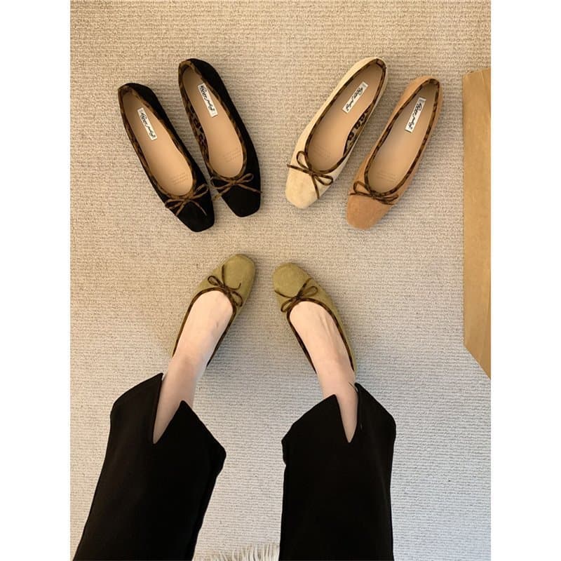 Flat Gentle Bean Shoes Women's Fairy Ballet Flats for Dresses