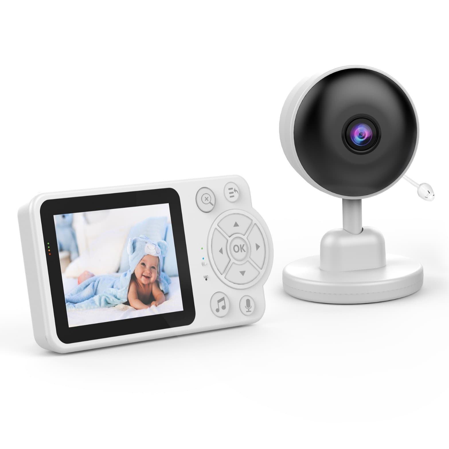 2.8-inch Color Screen Baby Monitor with Temperature Detection, Baby Cry Detection, and Two-Way Voice Intercom