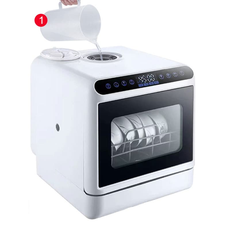 Cross-Border Exclusive No-Installation Tabletop Dishwasher, 110V/220V Water Tank Model with UK/EU/US Plugs for Foreign Trade Distribution