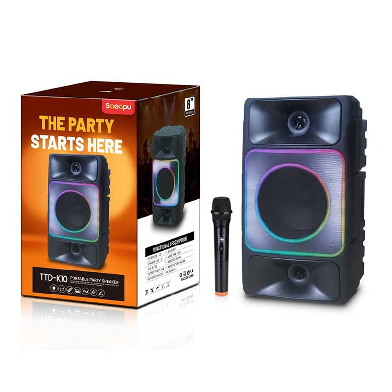 Factory TTD-K10 portable Bluetooth speaker bass square dance outdoor karaoke speaker 8-inch speaker