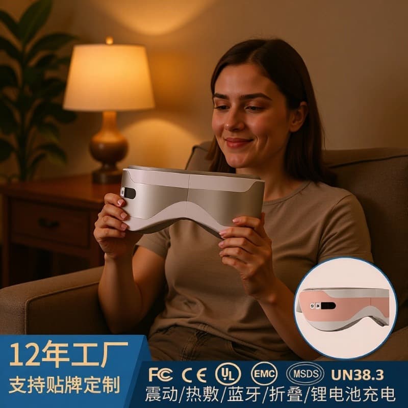 New Eye Massager Vibration Eye Massager Heat Compress Eye Mask Bluetooth Eye Care Device Wholesale