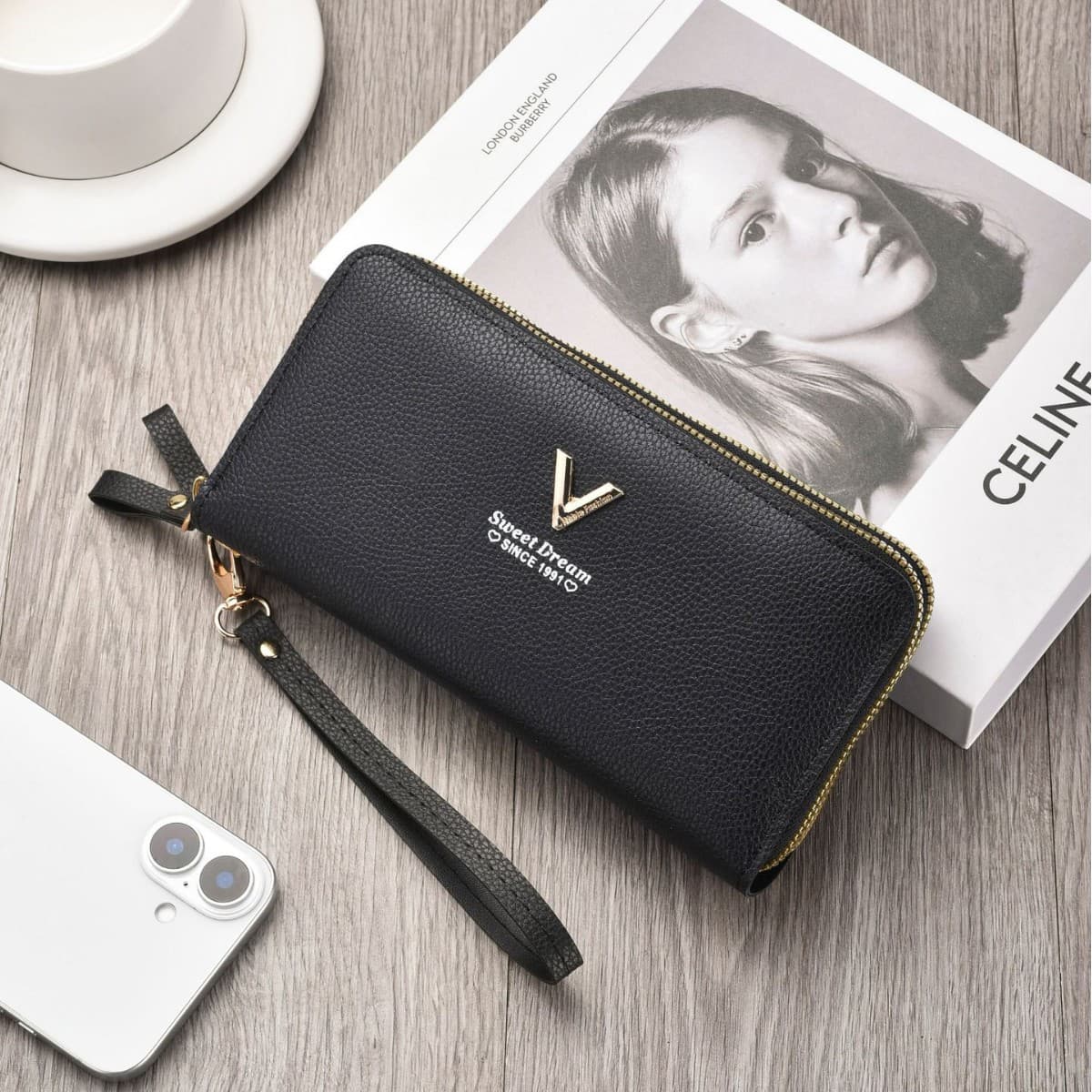2026 New Women's Long Wallet Double Zipper Vintage Simple Popular Coin Purse Multi-Card Holder Clutch Bag