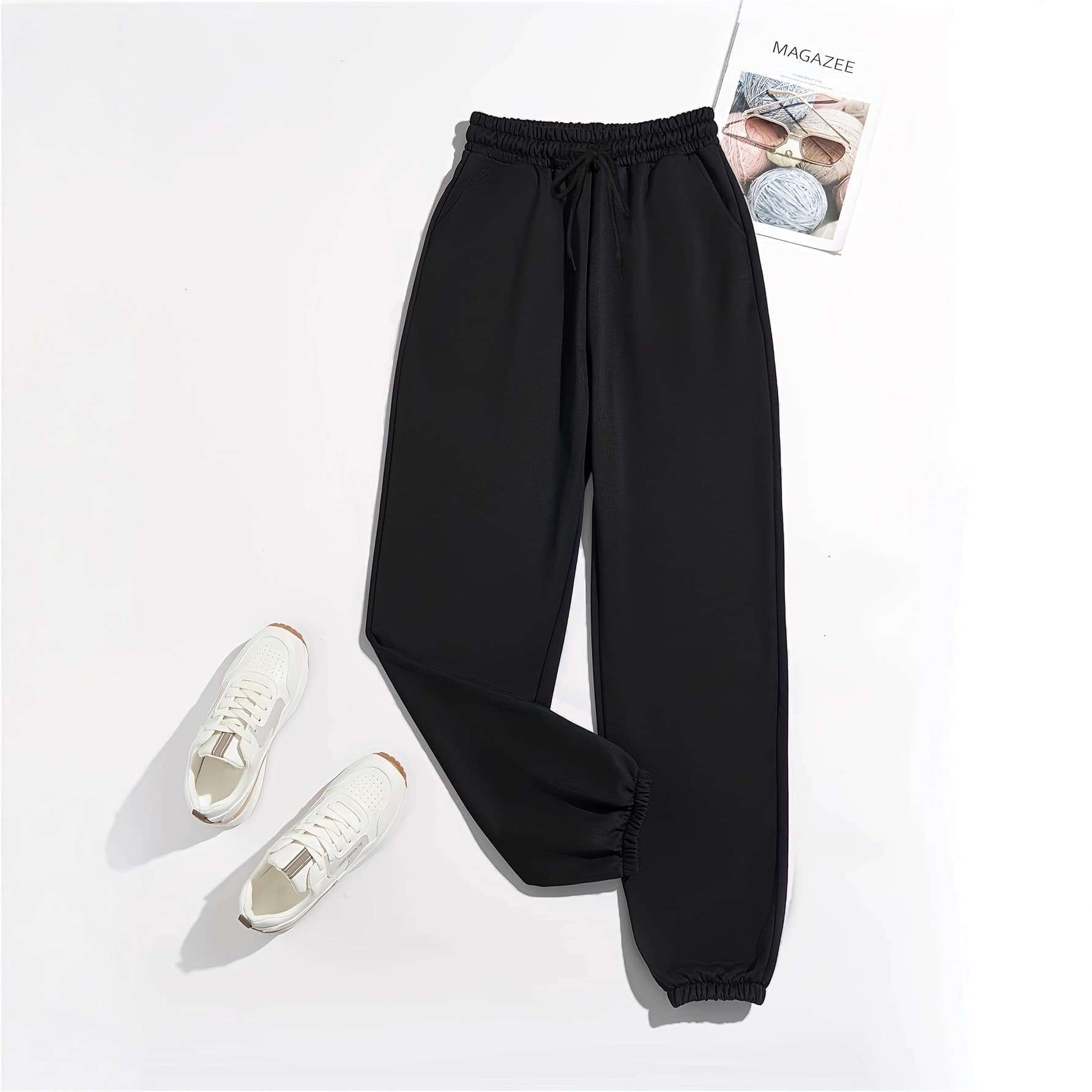 Men's Casual Sweatpants with Drawstring, Suitable for Autumn and Winter, Adjustable Fit