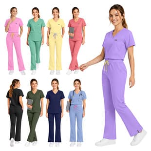 Unisex Short-Sleeve Scrub Top for Dental Clinics, Beauty Salons, Doctors, and Nurses - Summer Workwear, Factory Direct