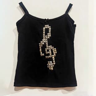 European American Summer Note Y2K Sexy Camisole Women's Personality Cross-border Wholesale High Street Sleeveless Rhinestone Vest Top