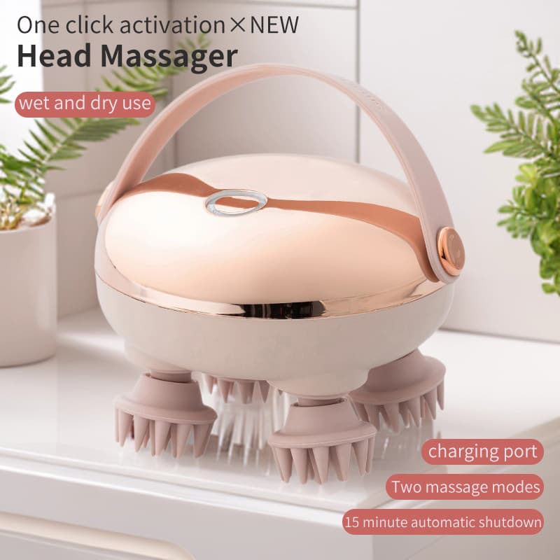 New Head Massager for Stress Relief, Scalp Acupoint Meridian Red Light Massager, Portable Pet Massager with Kneading Function