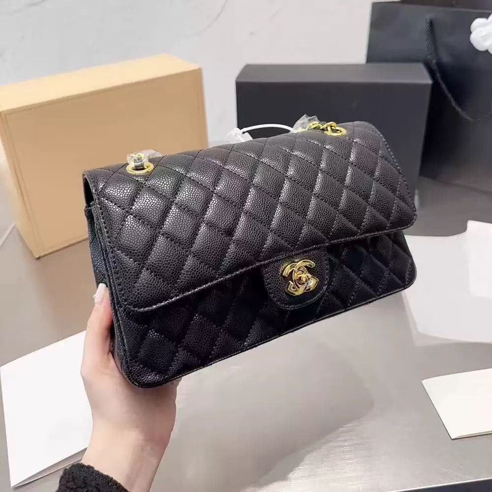 Guangzhou Original Factory High Version Small Fragrance Women's Bag CF Caviar 19bag 25bag Square Fat Little Gold Ball 22bag Women's Bag