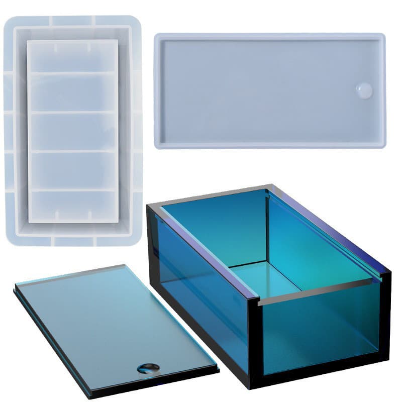 DIY Crystal Epoxy Drawer Large Storage Box Mold Chess Card Tissue Rectangular Storage Box Pull-out Silicone Mold