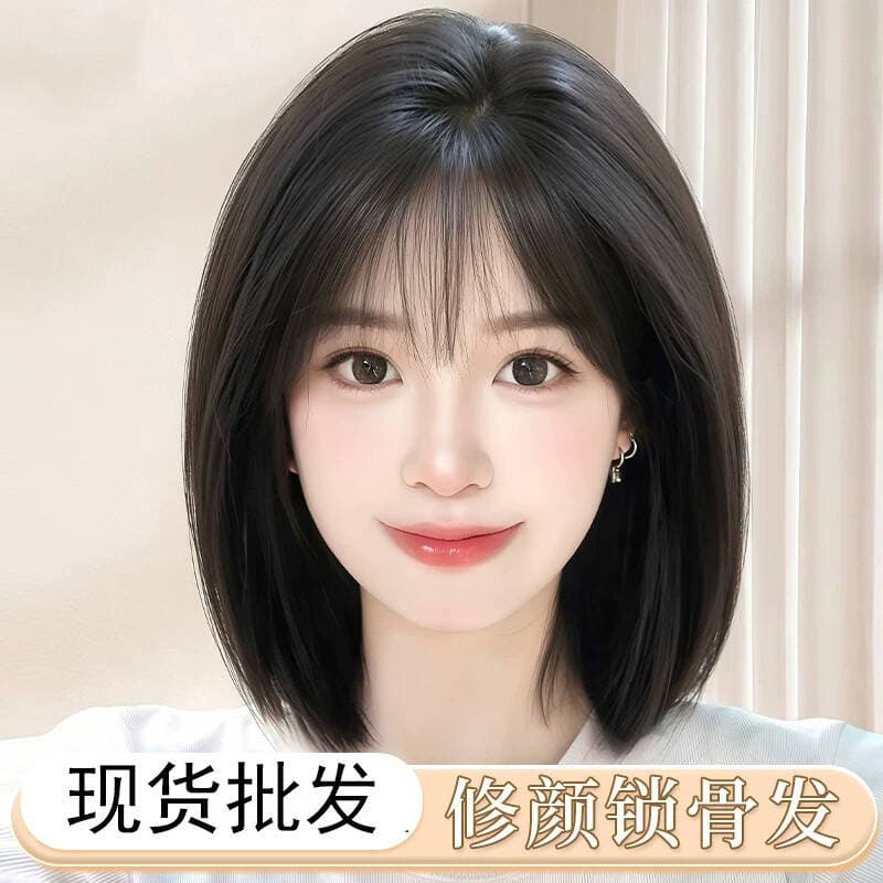 Women's Full Wig Real Human Hair Hand-Tied Thin Lightweight Bob Natural Breathable Youthful Short Wig