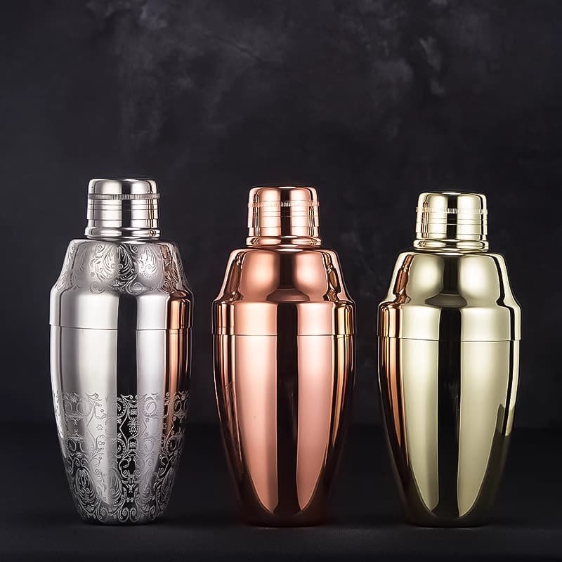 Bartender, classic three-stage shaker, professional bartender, bar traditional shaker