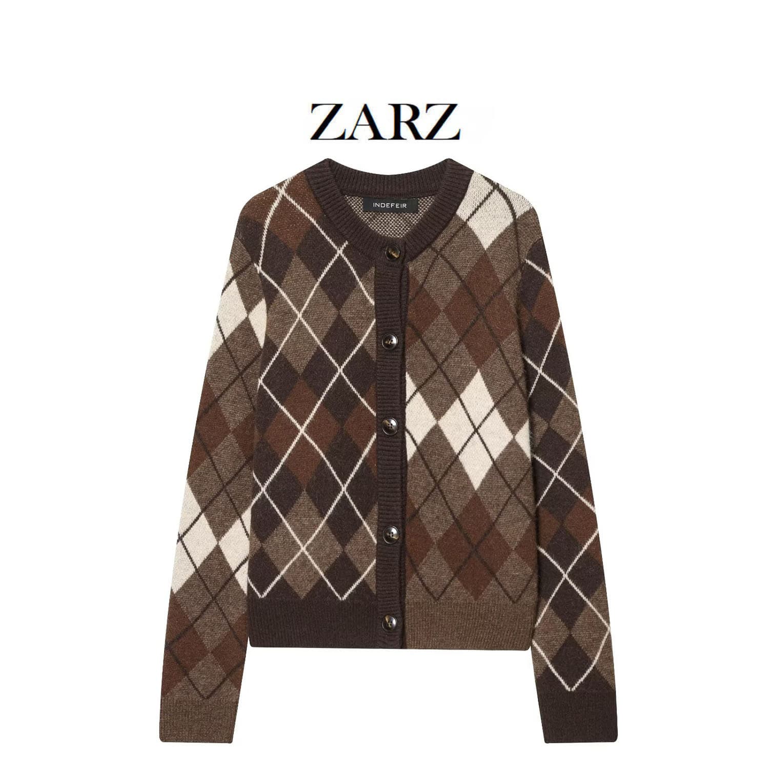 ZARZ Self-Made European-American Style New Women's Fashionable Diamond Knit Cardigan 2756/124