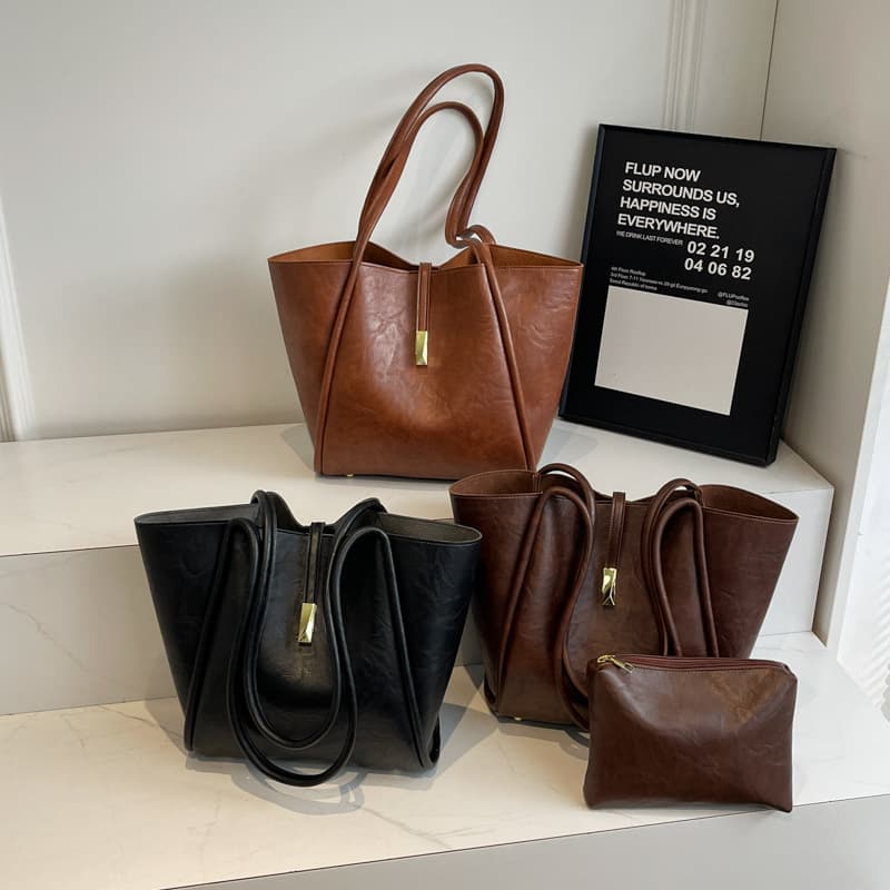 Vintage Large Capacity Women's Bag Premium Texture Fashion Simple Tote Bag Versatile Shoulder Bag