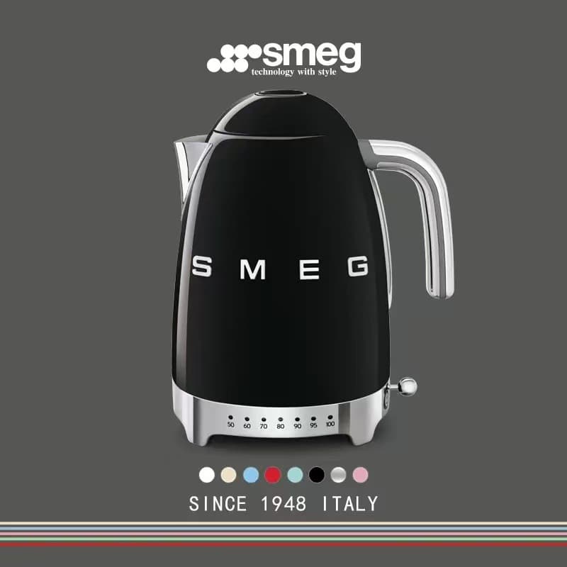 Spot European Standard Italian SMEG Retro Electric Kettle for Making Tea with 7 Temperature Settings for Home Gifting and Anti-Dry Burning