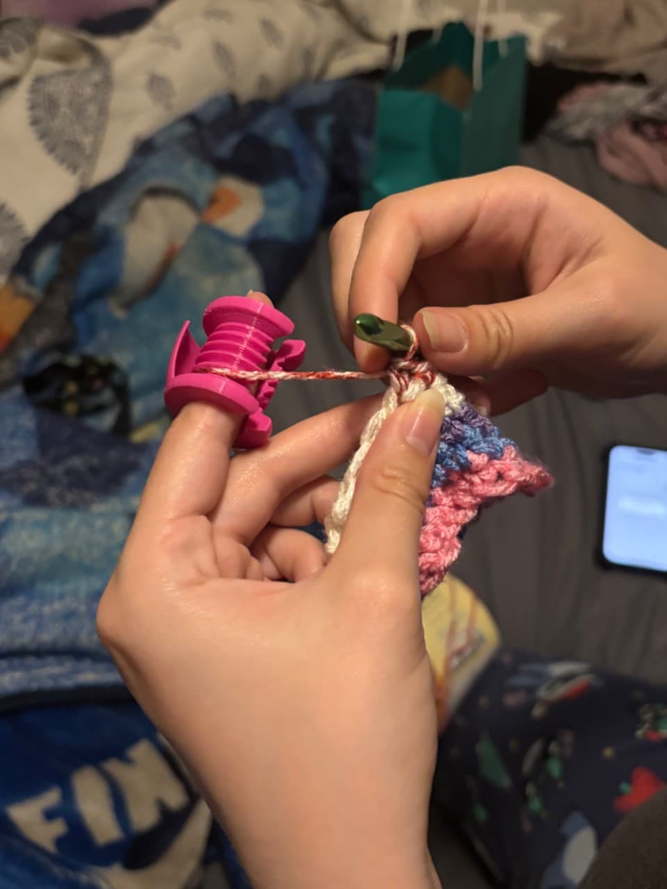 Cross-border New Crochet Tool Yarn Protector 3D Printed Crochet Knitting Finger Guard