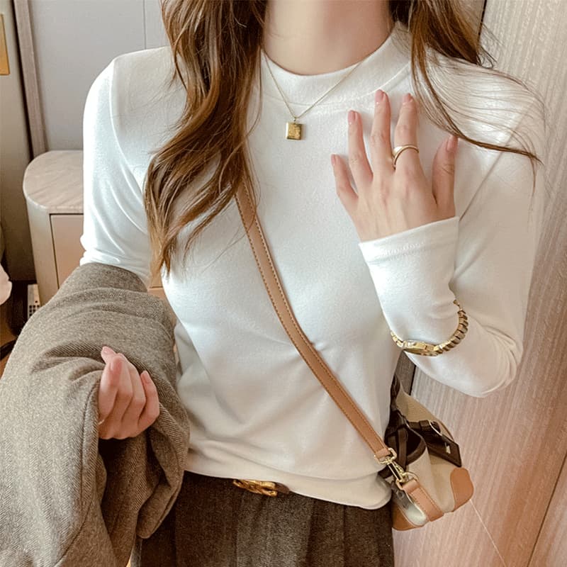 Strictly Selected Women's True Shoulder Base Layer 2025 New Micro Coconut Fleece Autumn/Winter Long-Sleeve High-End Top