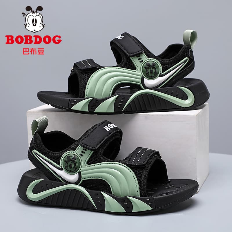 Babudou Boys' Sandals 2026 Summer New Style Kidsren's Open-Toe Non-Slip Beach Shoes for Older Kidsren with Soft Soles