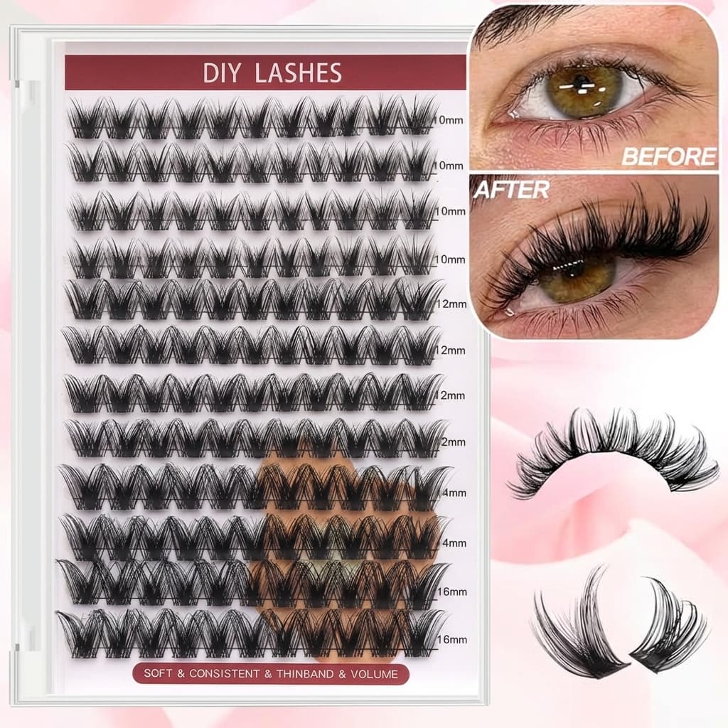 Cross-border TIKTOK Hot Selling DIY Cluster Lashes for Europe and America, Natural and Thick False Eyelashes