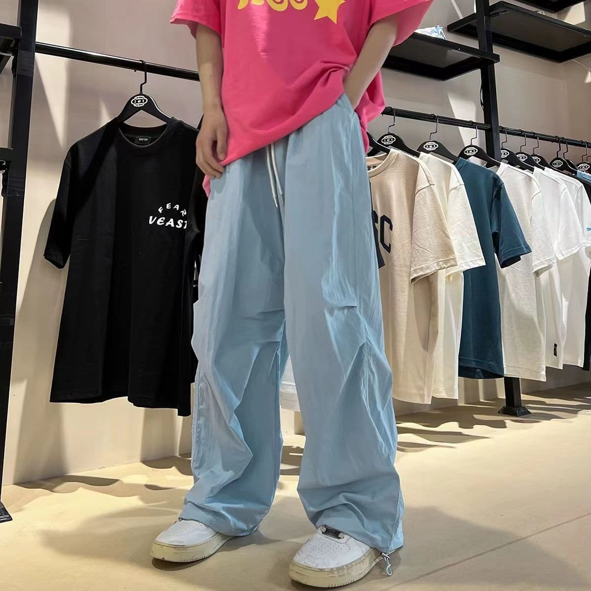 Multi-Color Quick-Dry Sports Pants for Women, Summer Thin Dopamine Sun-Protection Hiking Loose Cargo Casual Tactical Paratrooper Pants