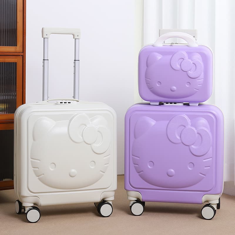 Cross-border Children's Trolley Case, Cute Cartoon Hello Kitty Luggage, 20 Inch High Appearance Level, Durable Universal Wheel Travel Suitcase for Girls