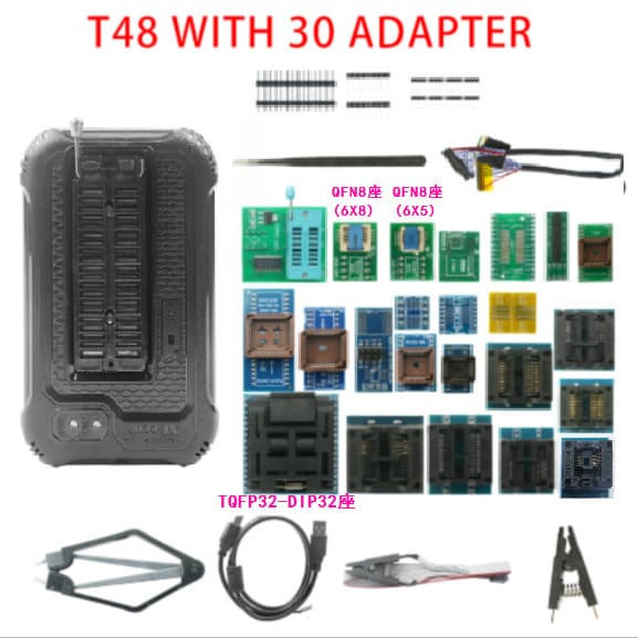 T48 TL866II upgrade USB programmer for laptops, routers, BGA LCD motherboards, BIOS, and NAND flash memory in cars.