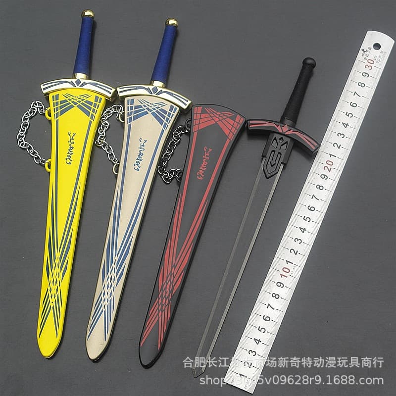 Fate Night Victory Oath Sword Gold Sword Blackened Holy Sword Alloy Weapon 30CM Large Unsharpened