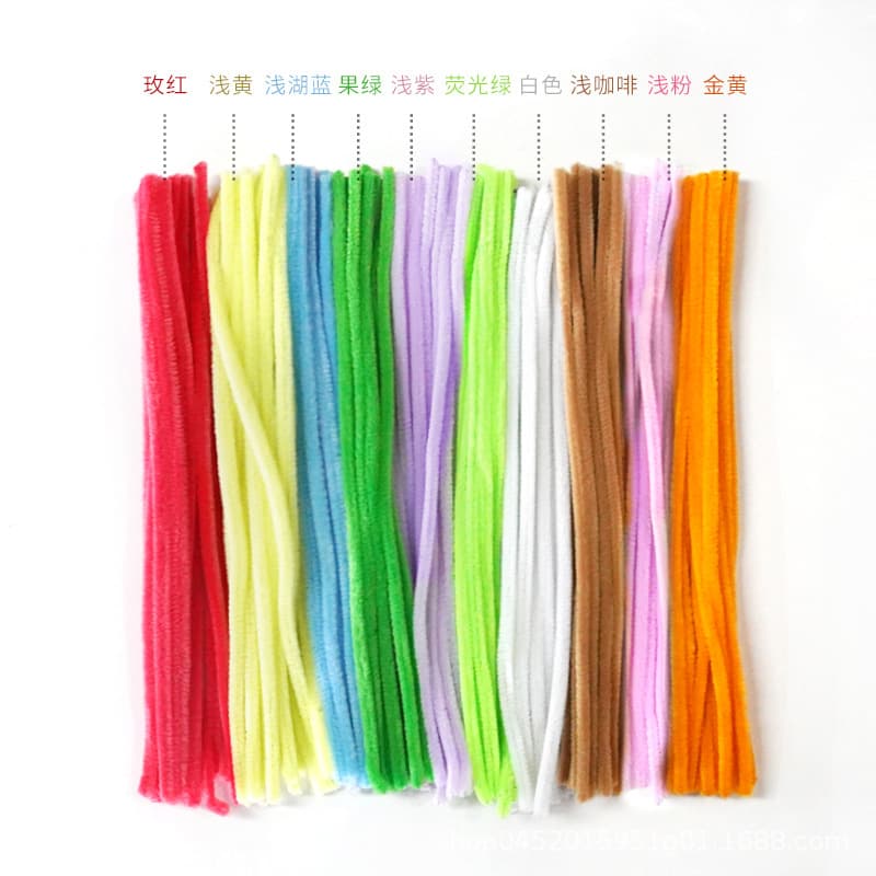 Chenille Stem Flower Bouquet DIY Craft Kit, Thick and Extra Dense Pipe Cleaners, Headband for Kids, Macaron Color Chenille Sticks, Hairpin Flower