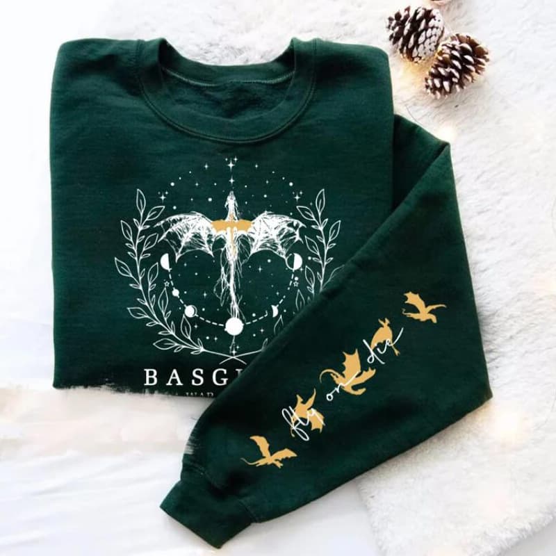 Fourth Wing Sweatshirt Women's Pullover War Academy Crew Neck Sweatshirt Dragon Knight Street Shirt with Beige Black
