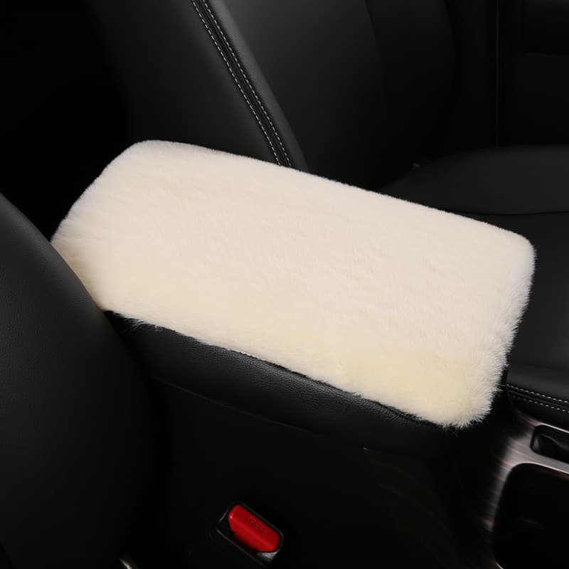 Cross-border imitation rabbit fur car armrest box mat interior center armrest box cover hand armrest cover protective mat car supplies